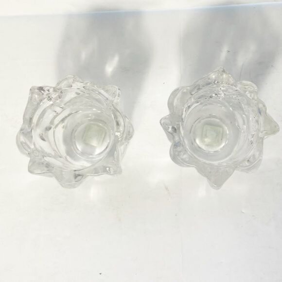 Partylite Glacier Lights Votive Candle Holders Set Of 2 Clear Glass Retired - Picture 5 of 5